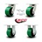 Service Caster 6 Inch Heavy Duty Green Poly on Cast Iron Caster Swivel Locks 2 Rigid SCC, 2PK SCC-KP92S630-PUR-GB-BSL-2-R-2 - alternate 1